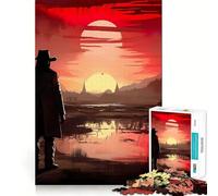 Vaquero Rojo en el Desierto, Rompecabezas de 1000 Piezas para Adultos y Adolescentes, Juguete de lógica sólida, diversión silenciosa, Corte de precisión, selección de Deseos de Papá Noel (38x52cm)