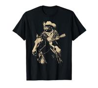 Vaquero rústico Boston Terrier con Guitarra Bostie Dog Western Camiseta