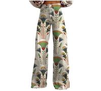 Vaqueros Acampanados Mujer Retro 70s, PantalóN Baggy High Waist Oversize con Estampado Hippie, Jeans Anchos Vintage para Streetwear Colorido, Fiestas Y Look Casual Diario