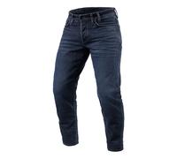 Vaqueros cortos de moto Revit Ortes TF deshilachados azul oscuro-negro W30/L32