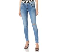 Vaqueros de mujer Mavi Adriana Mid-Rise, Super Skinny Mid Ripped Glam azul,...