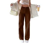Vaqueros De Talle Alto Y Pierna Recta, Vaqueros De Cintura Alta Para Mujer, Recto, Corte Ancho, Pantalones Vaqueros Sueltos Elásticos, Pantalones Anchos