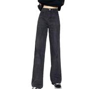 Vaqueros De Talle Alto Y Pierna Recta, Vaqueros De Cintura Alta Para Mujer, Recto, Corte Ancho, Pantalones Vaqueros Sueltos Elásticos, Pantalones Anchos