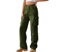 Vaqueros Elasticos Mujer Talla Grande Elásticos Bolsillos Pantalones Vestir Bootcut Bolsillo Campana Elefante Cargo de Mezclilla para con Diseño Multibolsillos y Lavado Desgastado Estilo Diario