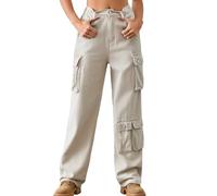 Vaqueros Elasticos Mujer Talla Grande Elásticos Bolsillos Pantalones Vestir Bootcut Bolsillo Campana Elefante Cargo de Mezclilla para con Diseño Multibolsillos y Lavado Desgastado Estilo Diario