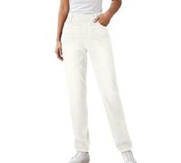 Vaqueros genéricos para mujer de alta cómoda, corte recta, elegante, de mezclilla flexible para una modern, blanco, L