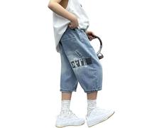 Vaqueros Holgados de Pierna Ancha y Cintura elástica para niño, Estilo Casual, de Siete en Ochos, con Bolsillos Lana Bufandas Leggings 4