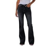 Vaqueros Mujer Pantalones De Campana Cintura Alta Jeans Flare Bootcut Slim Fit Retro Tallas Grandes con Bolsillos Elasticos Anchos Holgados Y Cómodos Ligeros Stretch Pierna Recta Jeans