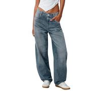 Vaqueros Mujer Vaqueros de Fashion Pantalones Tallas Grandes Pantalón Pantalon Fluido de Fiesta Jeans Odette Wide Leg Ropa de Mujer Talla Grande Azul Oscuro S