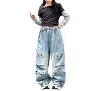 Vaqueros NiñA-Pantalones Cargo para NiñAs, Ideales para El OtoñO Y El Hip Hop, para Bailar En La Calle Y para NiñAs Grandes Y Preadolescentes.