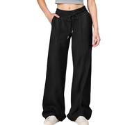 Vaqueros NiñA-Pantalones Deportivos Cargo para NiñAs con CordóN Ajustable En La Cintura, Holgados E Informales, para Adolescentes, con Cintura Alta EláStica Y Pierna Ancha.