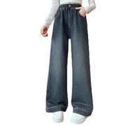 Vaqueros NiñA-Pantalones Vaqueros Holgados Y CáLidos De Invierno para NiñAs, con Pernera Ancha, Cintura EláStica Y MúLtiples Bolsillos, Forrados con Forro Polar, Pantalones Vaqueros para NiñOs.