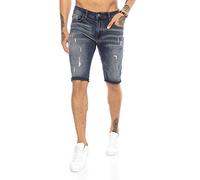 Vaqueros | Pantalones | Jeans Cortos para Hombres Denim Básico Casual Shorts Verano Azul Oscuro W28