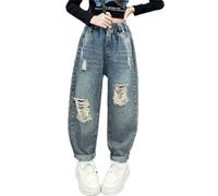 Vaqueros para niña con pierna ancha de primavera y modelos para vaqueros retro medianos y grandes de pierna ancha y pantalones rectos Pantalones casuales holgados de moda Pantalones de bebé 86 Niñas