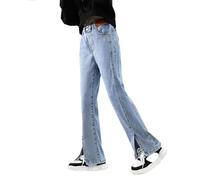 Vaqueros para niña con pierna ancha de primavera y modelos para vaqueros retro medianos y grandes de pierna ancha y pantalones rectos Pantalones casuales holgados de moda Pantalones de bebé Pantalones