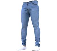 Vaqueros Rectos para Hombre Original Slim fit Pantalones de Mezclilla Color sólido Casual Hombres Jeans básico elásticos Denim pantalón Skinny Rectos Vaqueros (L(EU=84), Azul)