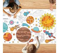 VARACL Outer Space Coloring Tablecloth For Kids, DIY Crafts Space Coloring Table Cloth, Astronomy Giant Coloring Poster, Large Coloring Table Cover For Classroom Activities Party Decorations Supplies