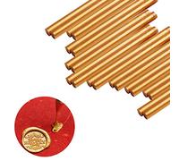 VARACL - Varillas de sellado con pegamento termofusible para sello de letras, dorado metálico, ideal para invitaciones de boda, postales, tarjetas de felicitación, 7 x 100 mm, 20 piezas (Oro)