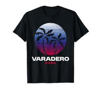 Varadero Cuba Retro Atardecer Palmeras Tropical Cuba Viajes Camiseta
