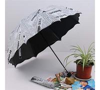 VARAKA Paraguas con impresión de periódico, tres paraguas plegables con volantes, hojas plegables para mujer, dama, princesa, domo, sombrilla, sol, lluvia, ver fotos, Como Se Muestra