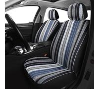 VarCozy Baja - Fundas de Asiento Delantero para sedán, SUV, camión, Funda de Asiento Universal a Rayas Coloridas, Transpirable, Lavable, Compatible con Bolsa de Aire