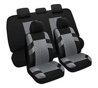 VarCozy Juego Completo de Fundas de Asiento de automóvil, Asiento Delantero y Trasero Dividido para automóvil, Tela Universal para SUV, sedán, camioneta, Fundas Interiores de automóviles, Compatible