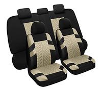 VarCozy Juego Completo de Fundas de Asiento de Coche, Fundas de Asiento Delantero y Fundas de Asiento Trasero Dividido para automóvil, Fundas universales de Tela para SUV, sedán, Furgoneta, Fundas