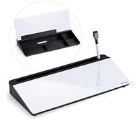 Varhomax Pizarra blanca de borrado en seco de escritorio, pizarra blanca y negra, bloc de notas para la oficina en casa, suministros de accesorios escolares con organizador de almacenamiento