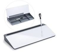 Varhomax Tablero de almacenamiento de escritorio de vidrio gris