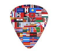Varias banderas, púas de guitarra elegantes y duraderas, tres tipos de púas de guitarra finas, medianas y pesadas (12 piezas), adecuadas para guitarra, bajo, guitarra eléctrica, ukelele,