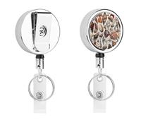 Varias imágenes de Shell - Llavero retráctil resistente para soporte de insignia, carcasa de metal con bobina de resorte de acero inoxidable de 26.8 pulgadas, clip de cinturón de cuerda de nailon y