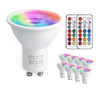 VARICART Bombilla LED RGBW GU10 5W, Colores Cambiantes Bombilla RGB Foco, Blanco Frío 6000K, 12 Colores Regulable con Control Remoto, 5W Equivalente 50W, para Decoración Del Hogar (Paquete de 8)