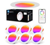 VARICART Downlight LED Empotrable Alexa, 6 x 10W RGB Ojos de Buey para Techo, Smart Foco Bluetooth, Control Inteligente Con Aplicación, Adecuado para Dormitorio, Salón