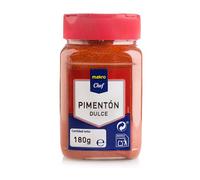 Variedad de Pimentones Makro Chef y Metro: Pimentón Dulce y Picante en Formatos (45g, 70g, 180g, 450g, 800g, 1.1kg) - Ideal para Cocina Profesional y Hogar (1 BOTE, Pimentón Dulce 180g)