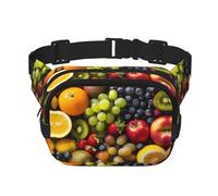 Variedad de verduras frescas, frutas, 2 bolsas cuadradas de doble capa, mini riñonera ajustable para ejercicio, correr, viajes, senderismo, Negro -, Talla única