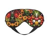 Variedad de verduras frescas frutas imitación seda máscara de dormir - Relajación con correa elástica ajustable - ideal para viajes y sueño profundo