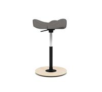 Varier Move Taburete Natural/Gris Ergonómico Ajustable para Escritorio de Pie con Base de Madera y Asiento de Espuma Moldeada - Garantía de Calidad 10 Años