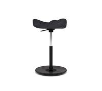 Varier Move Taburete Negro/Negro Ergonómico Ajustable para Escritorio de Pie con Base de Madera y Asiento de Espuma Moldeada - Garantía de Calidad 10 Años