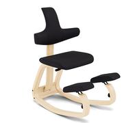 Varier Thatsit, una Silla de Rodillas Ajustable con Respaldo, diseño de Peter Opsvik, Disfrute de una garantía de 10 años, Natural/Negro