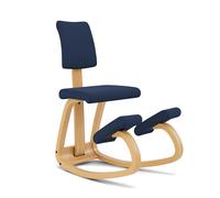 Varier Variable Plus - Silla de oficina ergonómica con respaldo en color marrón/azul claro, diseño escandinavo, asiento activo y comodidad