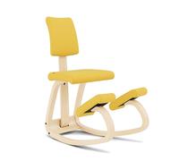 Varier Variable Plus Silla Ergonómica de Rodillas con Respaldo Natural/Amarillo - Silla de Oficina con Diseño Escandinavo, Postura Activa y Comodidad - Garantía de 10 Años