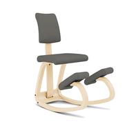Varier Variable Plus Silla Ergonómica de Rodillas con Respaldo Natural/Gris - Silla de Oficina con Diseño Escandinavo, Postura Activa y Comodidad - Garantía de 10 Años