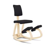 Varier Variable Plus Silla Ergonómica de Rodillas con Respaldo Natural/Negro - Silla de Oficina con Diseño Escandinavo, Postura Activa y Comodidad - Garantía de 10 Años