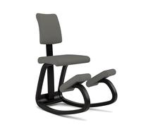 Varier Variable Plus-Silla de Montar emblemática con Respaldo Acolchado-Madera 100% poliéster Reciclado, Tela, Wood, Negro/Gris, One Size