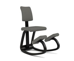 Varier Variable Plus Silla Ergonómica de Rodillas con Respaldo Negro/Gris - Silla de Oficina con Diseño Escandinavo, Postura Activa y Comodidad - Garantía de 10 Años