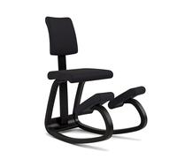 Varier Variable Plus Silla Ergonómica de Rodillas con Respaldo Negro/Negro - Silla de Oficina con Diseño Escandinavo, Postura Activa y Comodidad - Garantía de 10 Años