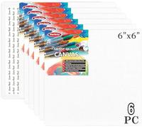 Variety Canvas Tablero de artista de 6 x 6, paquete de 6, color blanco