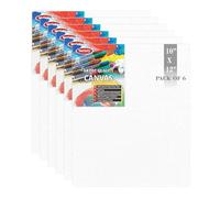 VARIETY CANVAS Tablero de lona de algodón de 10 x 12 pulgadas para pintar, imprimado de 7 onzas, paquete de 6 unidades, color blanco