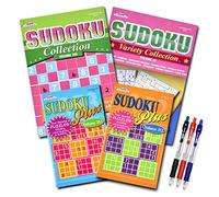 VARIETY SAVINGS Paquete de 4 rompecabezas de sudoku para adultos, con consejos y trucos, libros de rompecabezas para adultos y personas mayores, libros de actividades de estimulación cerebral para