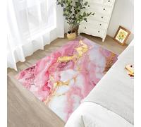 VARIKASHOM Alfombra para dormitorio, sala de estar, comedor, cocina, escritorio, silla, protectores de suelo, abstracto, rosa, blanco, patrón moderno de mármol, amarillo, rosa, 120 x 170 cm